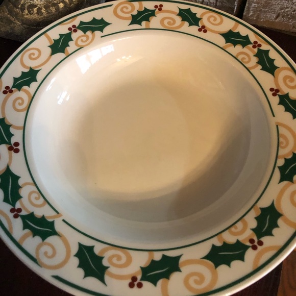 Holiday Soup/Cereal Bowl “Golden Holly” - Picture 1 of 3